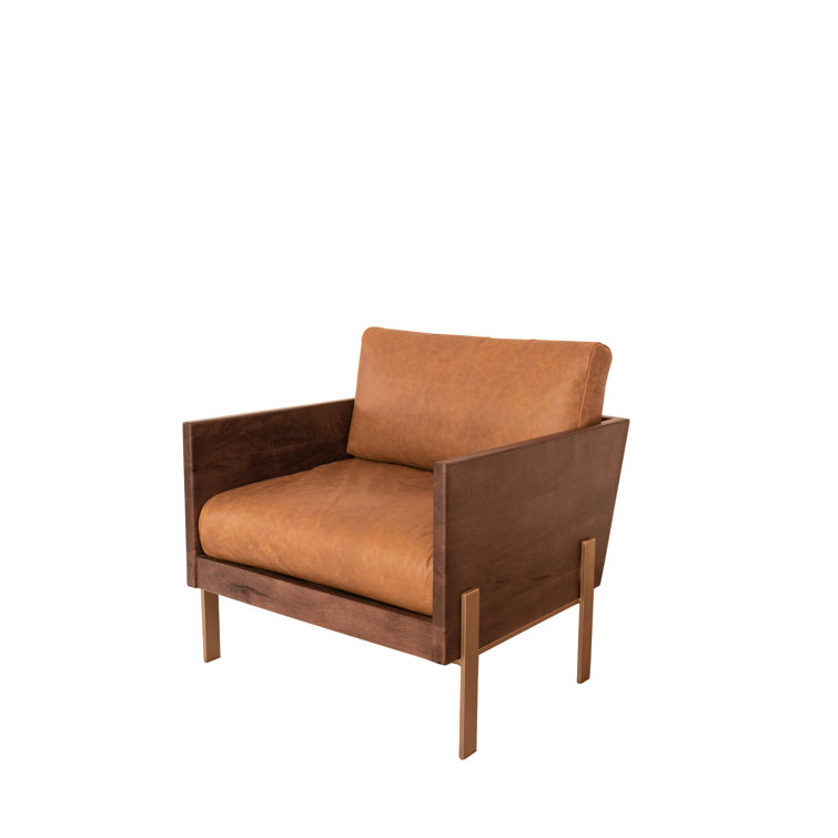 Foundry Select Sunaina Leather Armchair Wayfair Canada